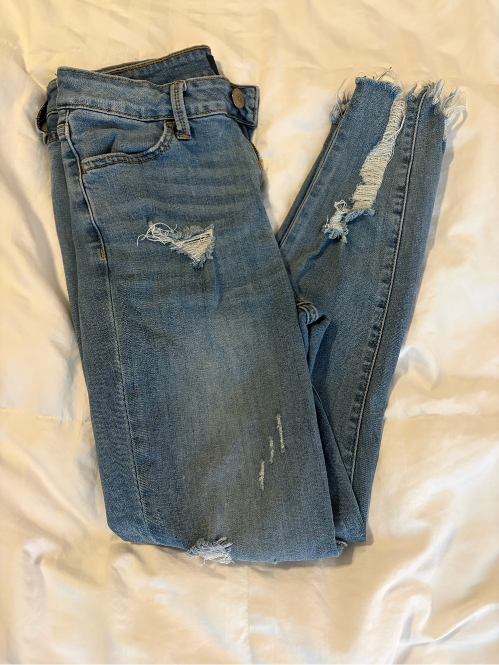 Just USA Light Blue Skinny Distressed Jeans